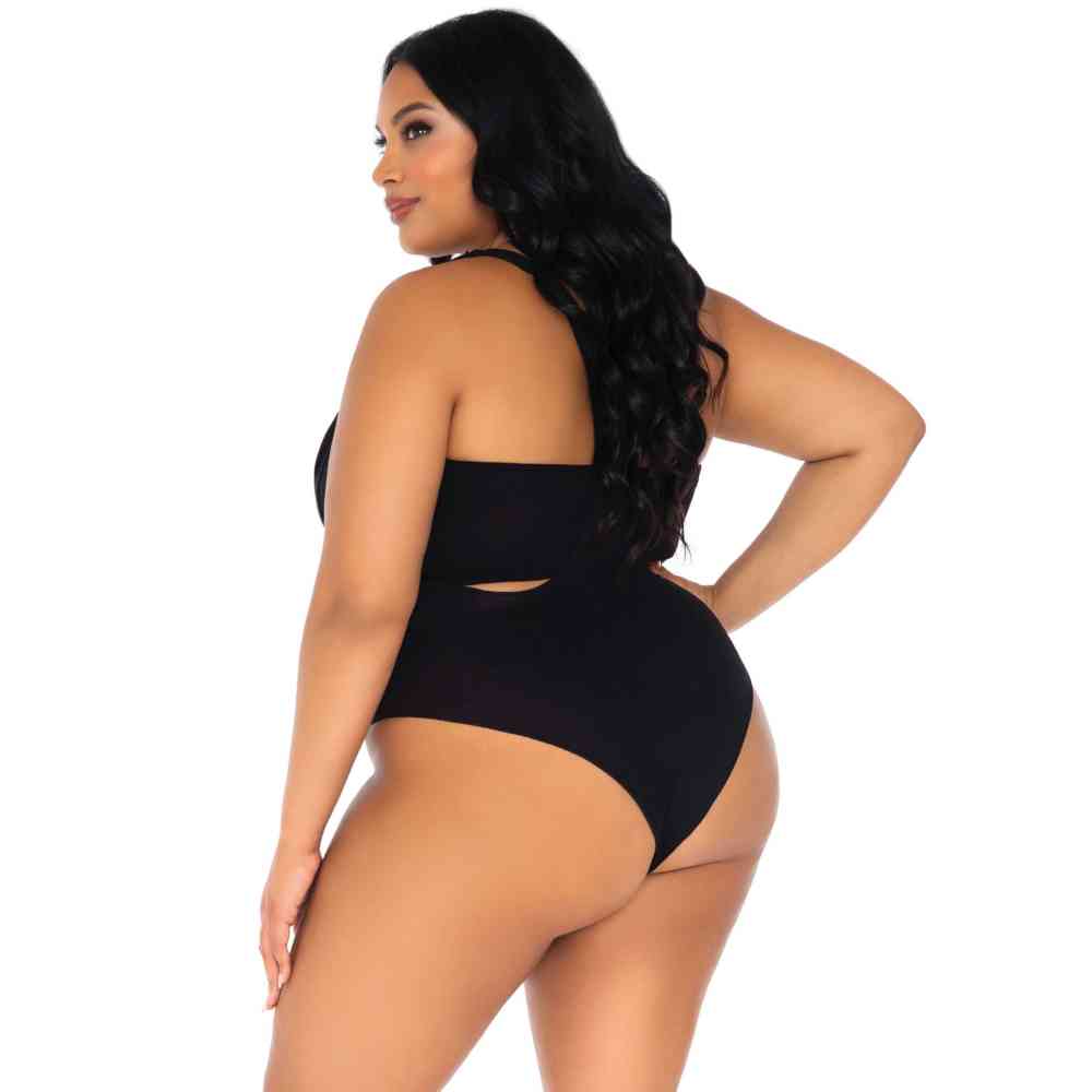 Leg Avenue - Opaque Bandeau Suspender Bodysuit - Zwart